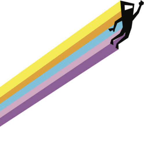 CommanderVideo launching diagonally with a rainbow tail behind