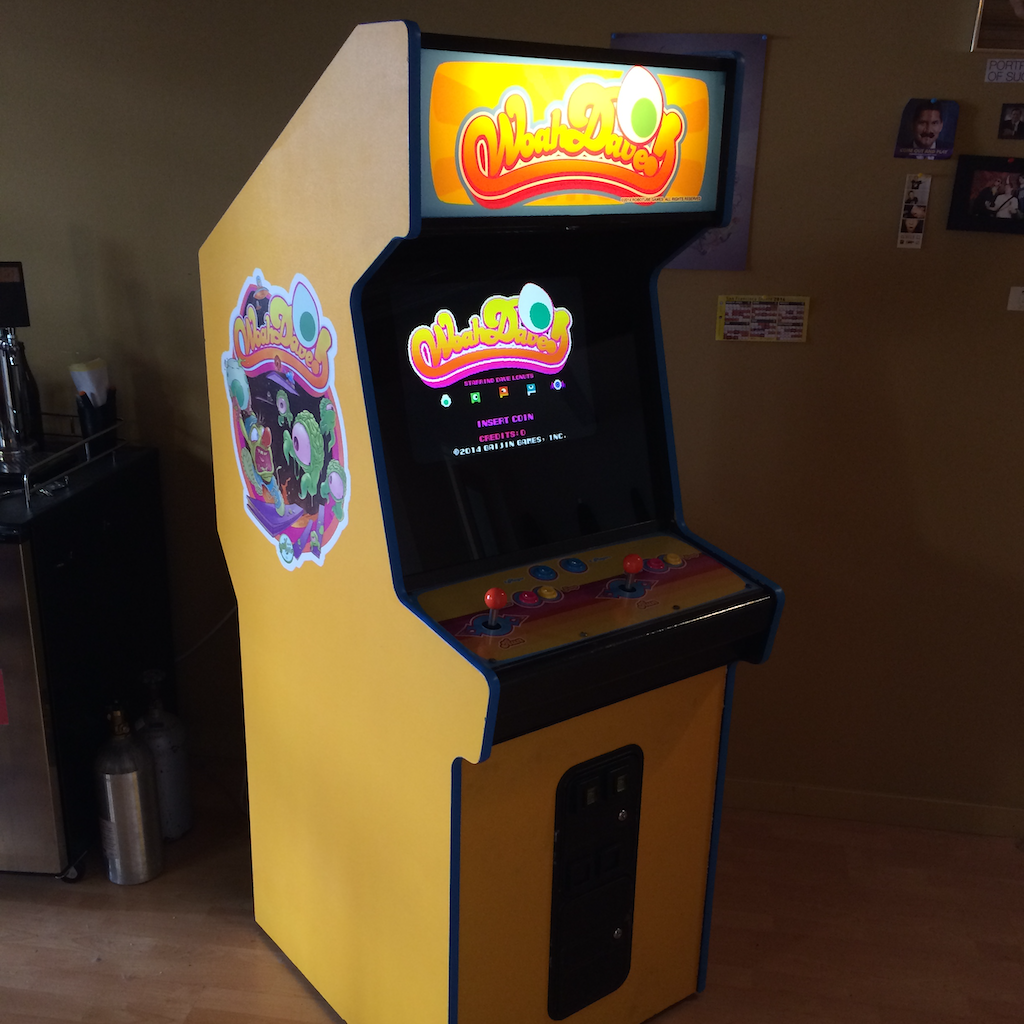 Photograph of a Whoa Dave! arcade cabinet